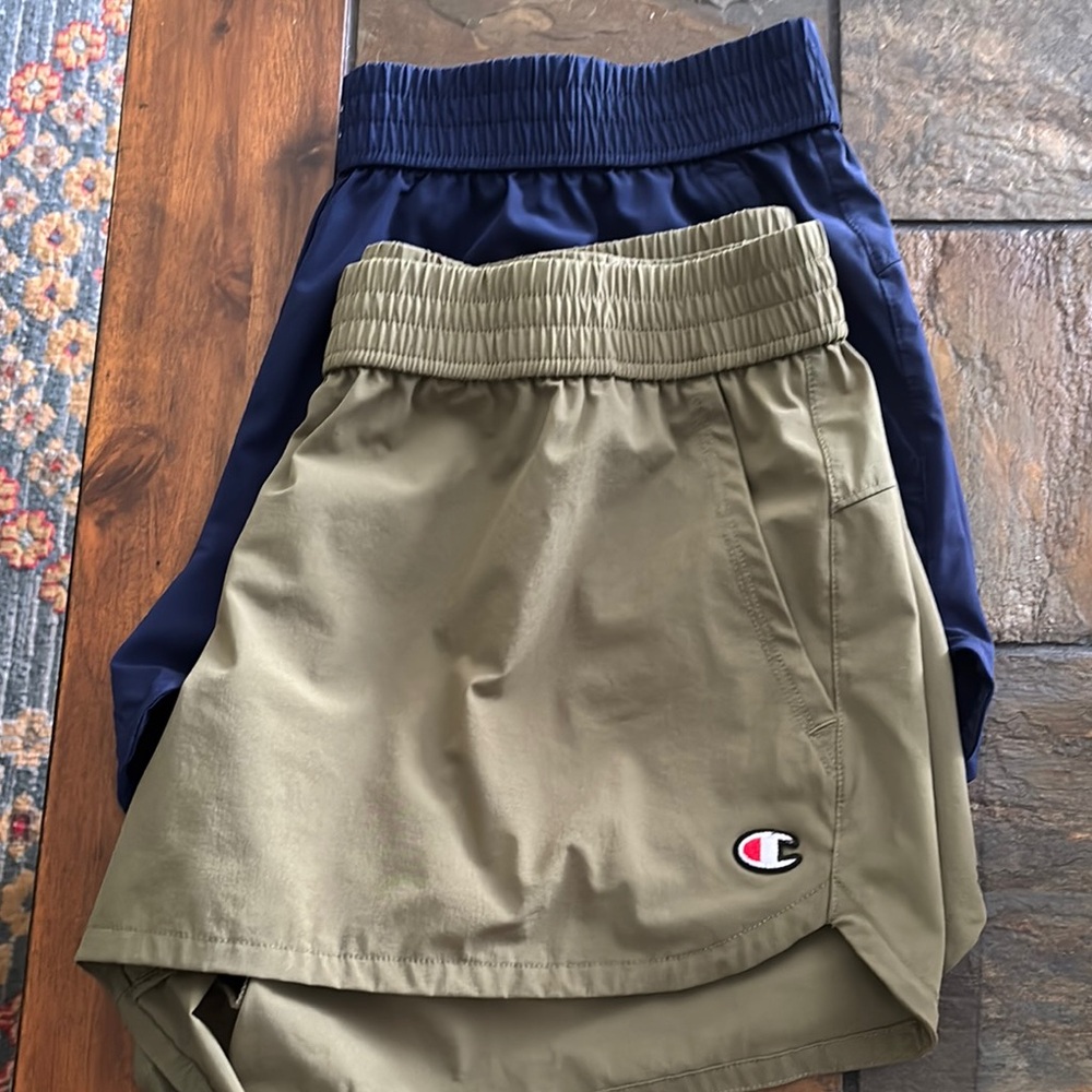 Champion Athletic Shorts Lightweight Elastic Waist One Green and One Blue